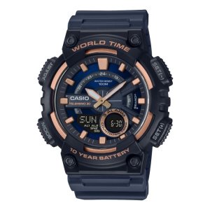 Casio Analog-Digital AEQ110W-2A3V Casio Herr Blå Rosa Guld | XGQHU-6413