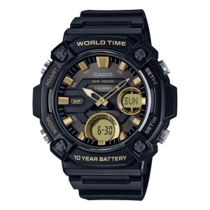 Casio Analog-Digital AEQ120W-9AV Casio Herr Svarta Guld | NBLKG-4692
