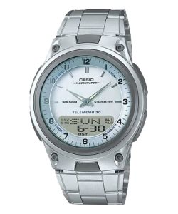Casio Analog-Digital Stainless Steel AW80D-7AV Casio Herr Silver Grå | JLWBH-5863