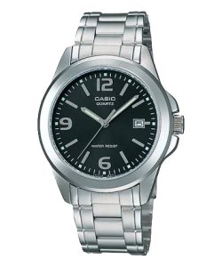 Casio And Analog Vatten Resistant MTP1215A-1A Casio Herr Silver Svarta | LFHRT-7546