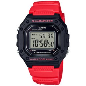 Casio Bright Digital W218H-4BV Casio Herr Ljusröda | UFTYS-7935