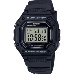 Casio Digital 50m Vatten Resistance W218H-1AV Casio Herr Svarta | KYQCM-2034