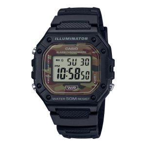 Casio Digital W218H-5BV Casio Herr Svarta Camo | TJGRO-3970