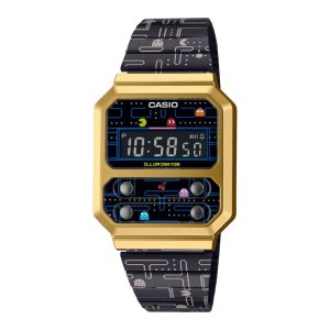 Casio PAC-MAN A100WEPC-1B Casio Herr Svarta Guld | FXMWU-3412
